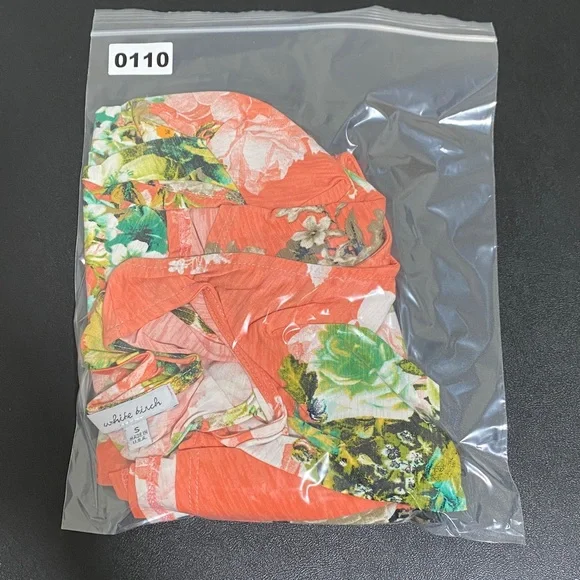 Floral Sleeveless Tank Top Blouse Small Orange Green White Tunic - Picture 4 of 4